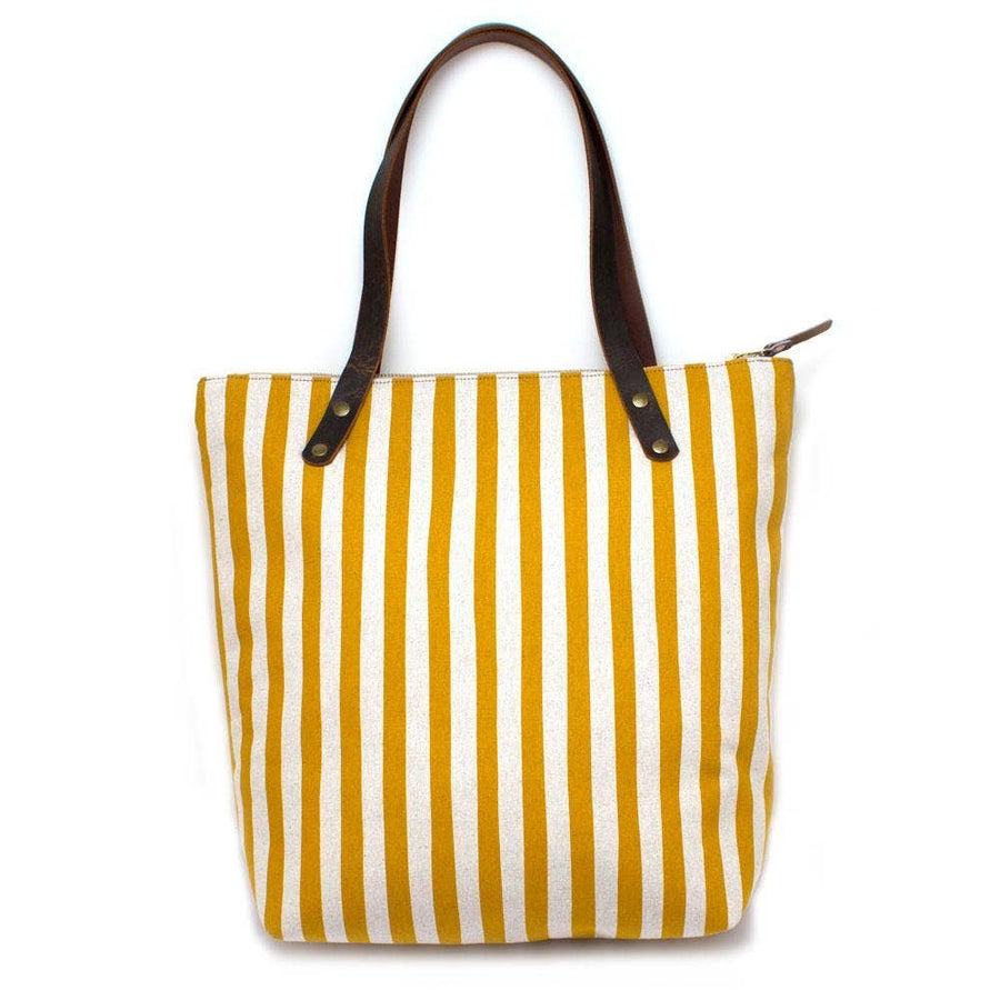 General Knot & Co. Gold & Flax Awning Stripe Portfolio Tote