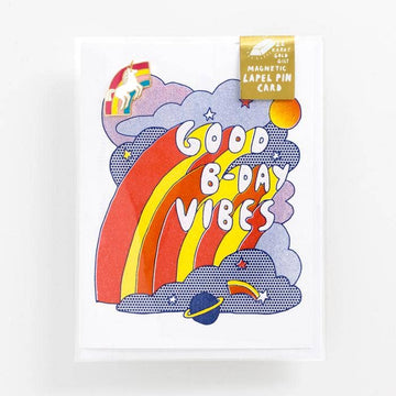 Good Birthday Vibes Lapel Pin Card