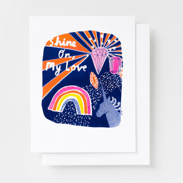 Shine On My Love Risograph Card