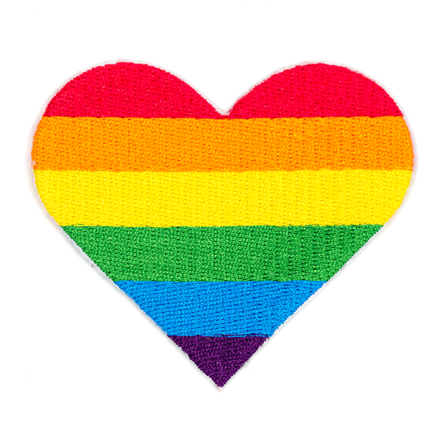 Rainbow Pride Heart Embroidered Iron On Patch