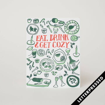 Eat, Drink & Get Cozy Holiday Card