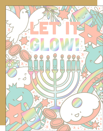 Let It Glow Hanukkah Card