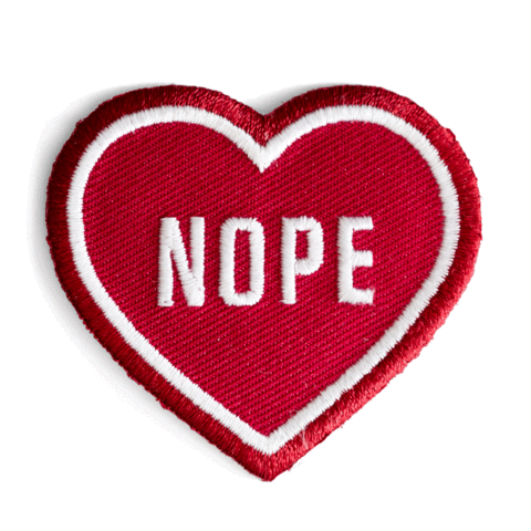 Nope Heart Iron On Patch