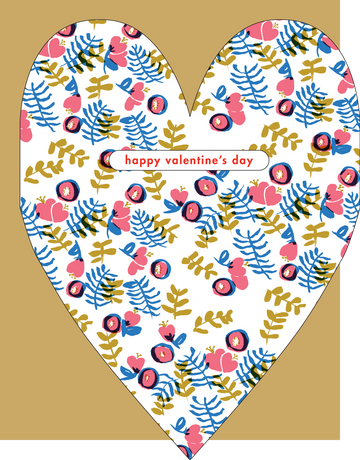Buttercup Floral Heart Valentine's Day Card