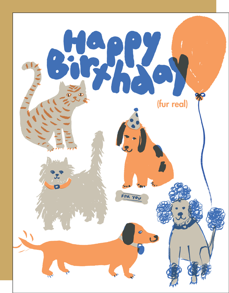 Happy Birthday Fur Real Card