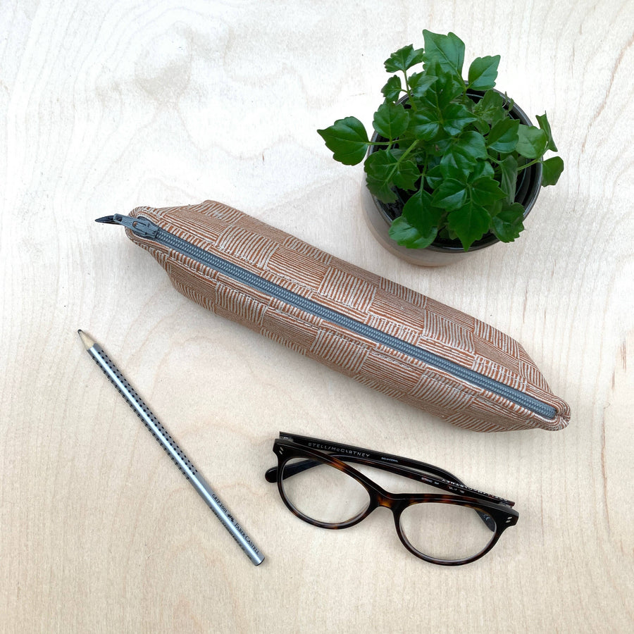 Frankie & Coco PDX - Grant Pencil Case In Terracotta Basketweave