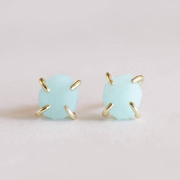 Amazonite Gemstone Prong Earrings