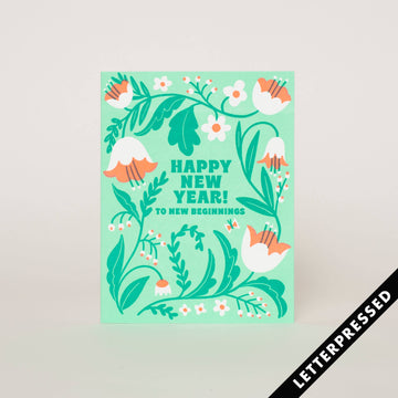 New Year Beginnings Letterpress Card