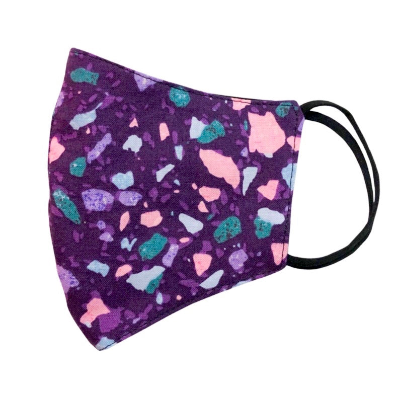 Kids Purple Terrazzo Face Mask