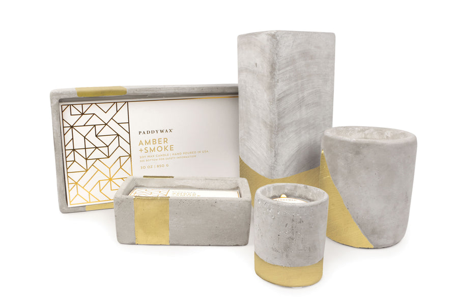 Urban Concrete 3.5 oz Gold Amber + Smoke Candle
