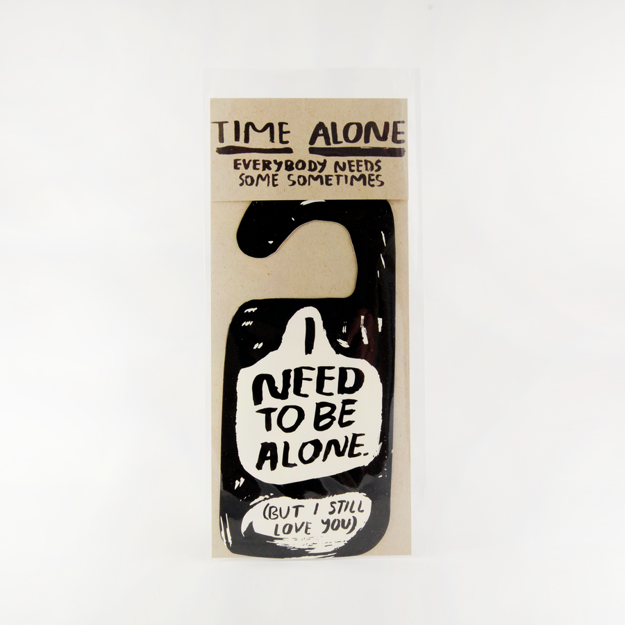 Alone Time Letterpress Door Hanger by People I've Loved