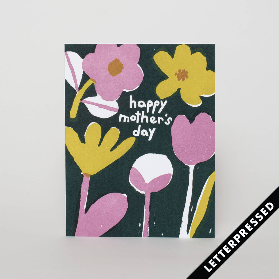 Tossed Floral Letterpress Mother's Day Card