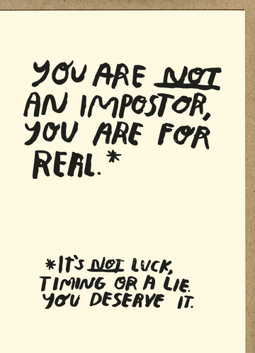 Impostor letterpress card by People I've Loved