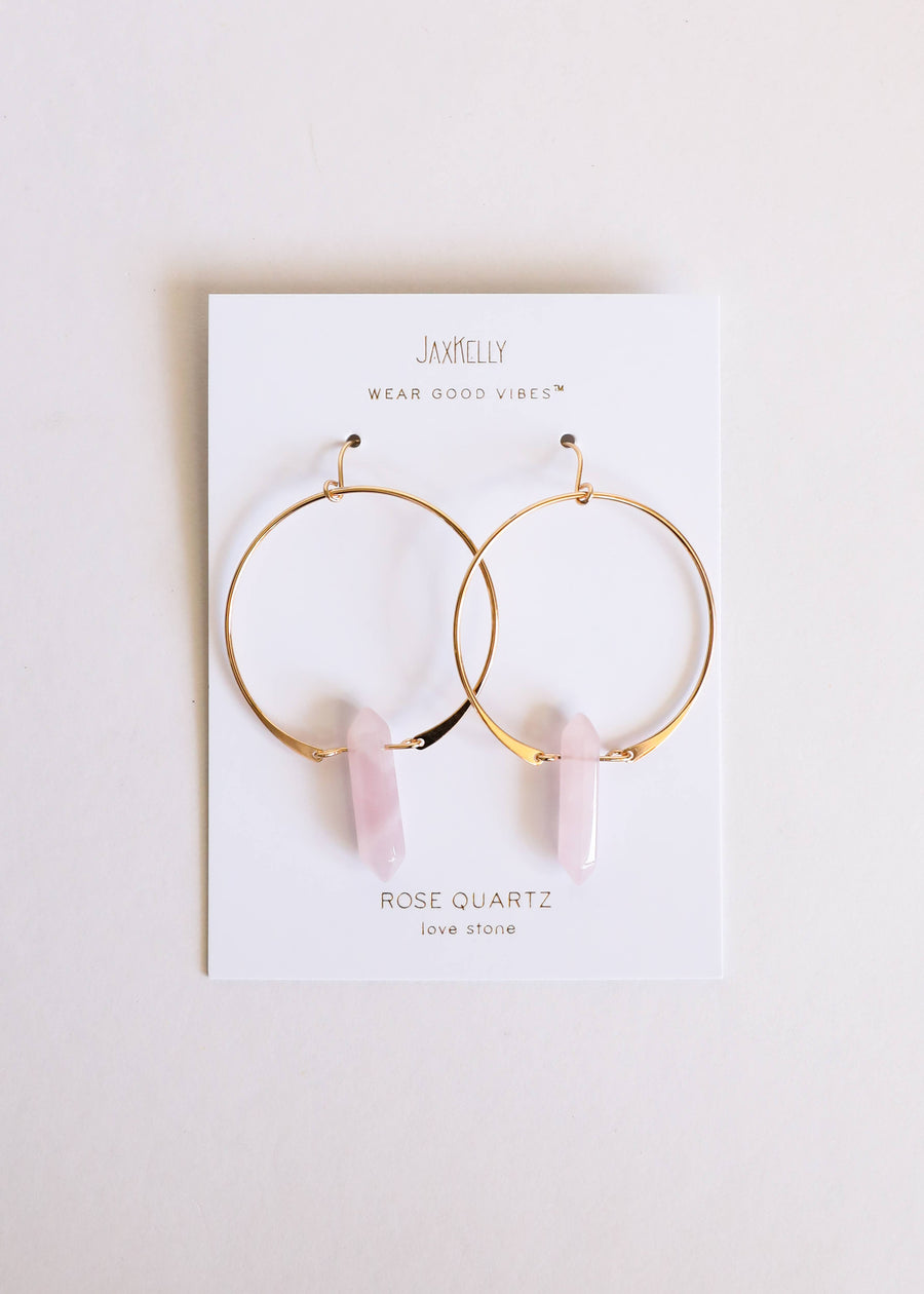 Rose Quartz Hoop
