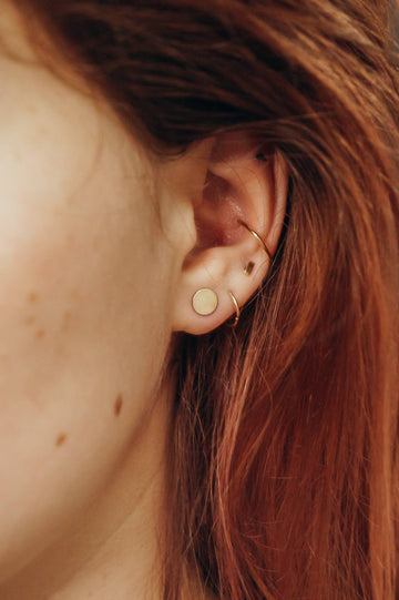 14K Gold Fill Large Dot Stud Earrings