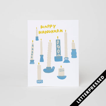 Hanukkah Candles Letterpress Card