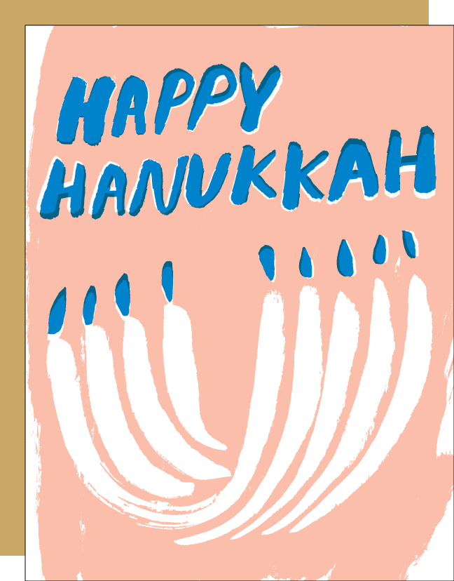 Pink Happy Hanukkah Card