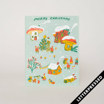 Merry Christmas Village Card