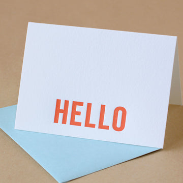 Fire Modern Block Letterpress Hello Note