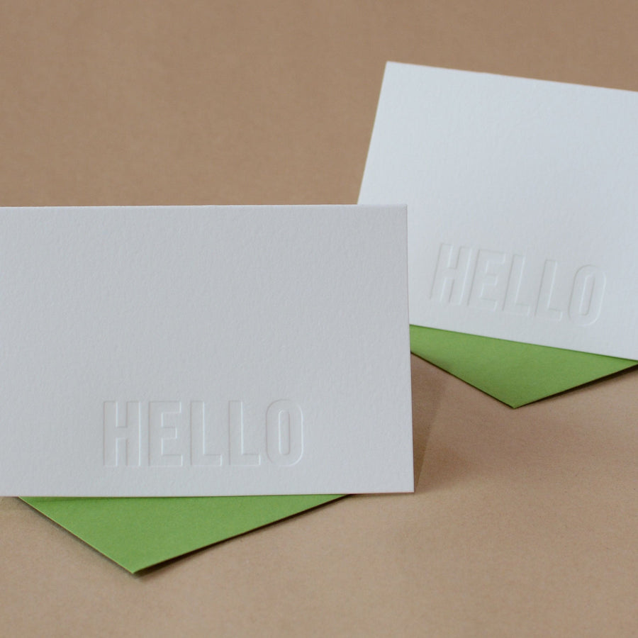 Impression Modern Block Letterpress Hello Note