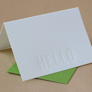 Impression Modern Block Letterpress Hello Note