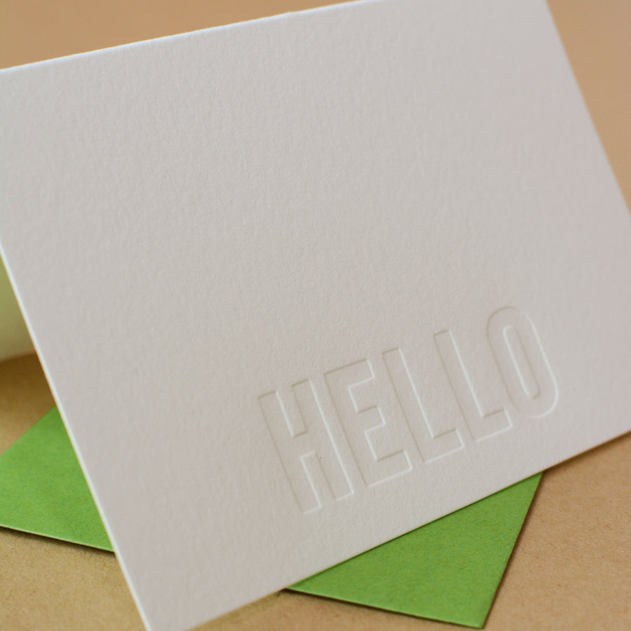 Impression Modern Block Letterpress Hello Note