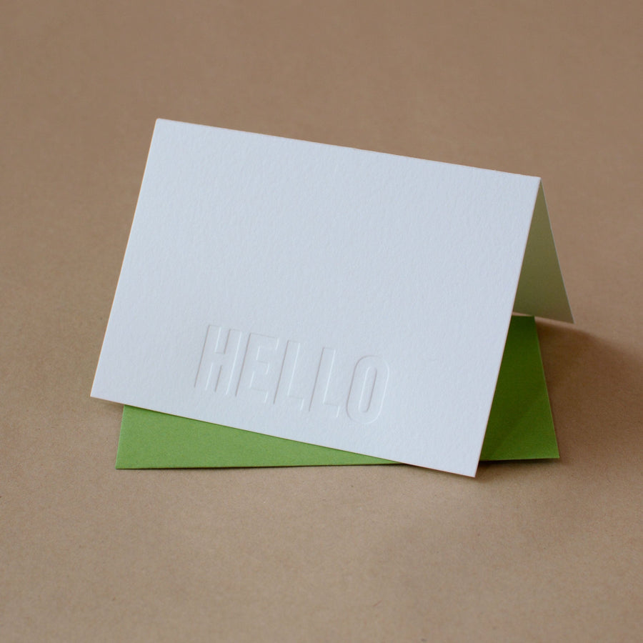 Impression Modern Block Letterpress Hello Note