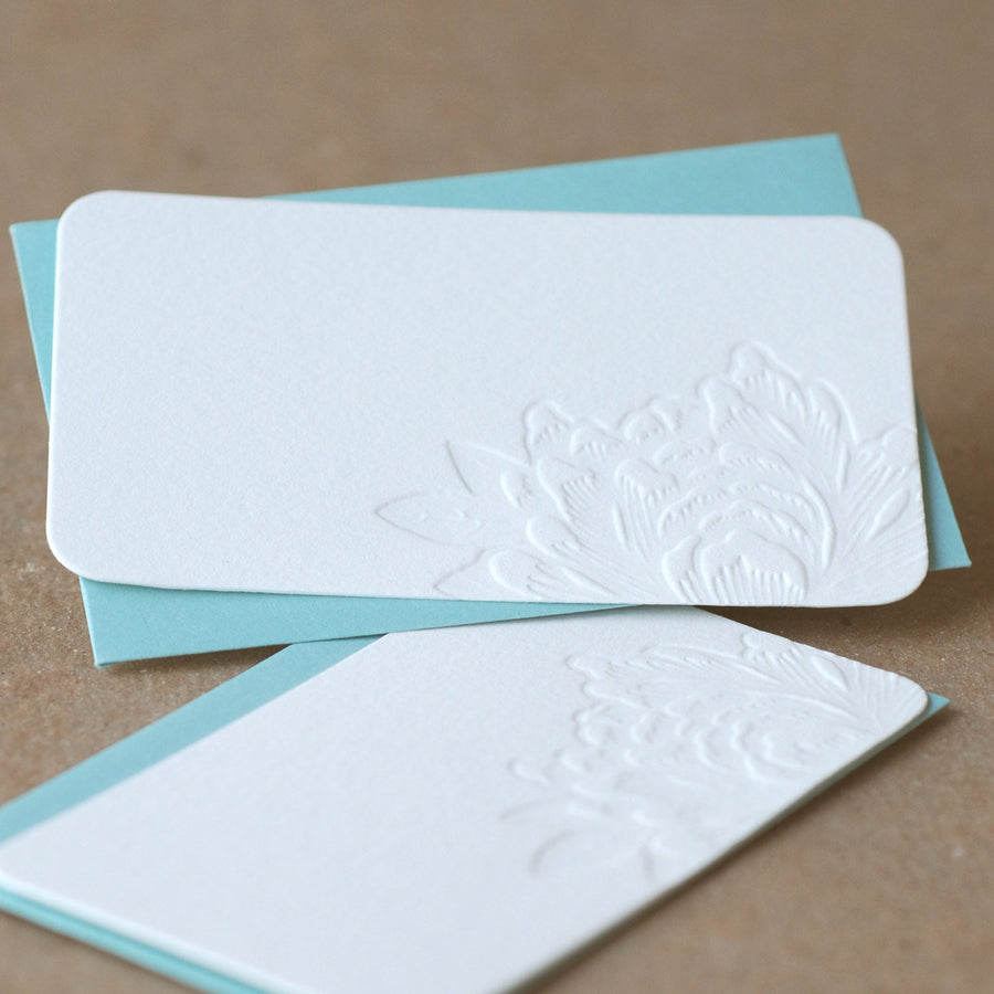 5 Impression Blossoming Flower Mini Letterpress Mini Notes