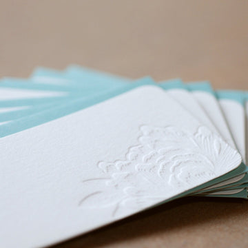 5 Impression Blossoming Flower Mini Letterpress Mini Notes