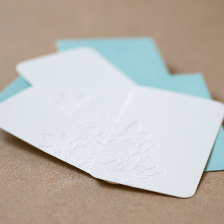 5 Impression Blossoming Flower Mini Letterpress Mini Notes