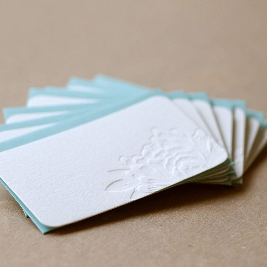 5 Impression Blossoming Flower Mini Letterpress Mini Notes