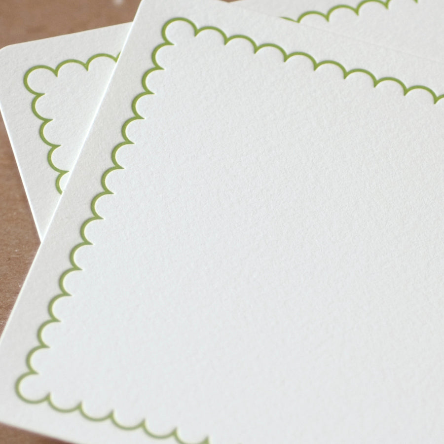 5 Edamame Simple Scallop Letterpress Stationery Notes