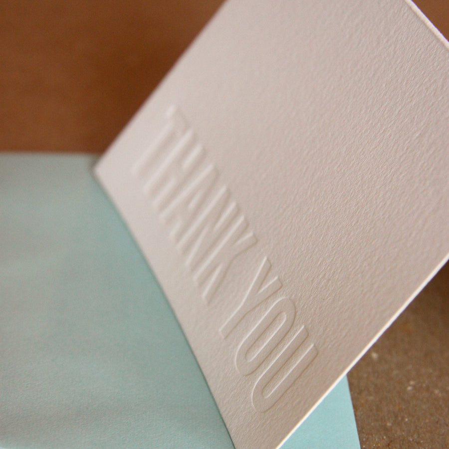 Impression Modern Block Letterpress Thank You Note