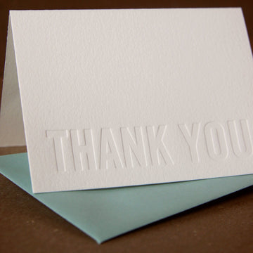 Impression Modern Block Letterpress Thank You Note