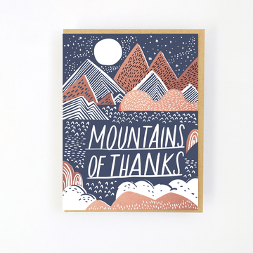 Mountains of Thanks Letterpress Card