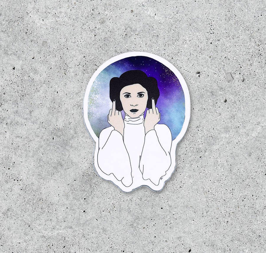 Princess Leia Middle Finger Sticker