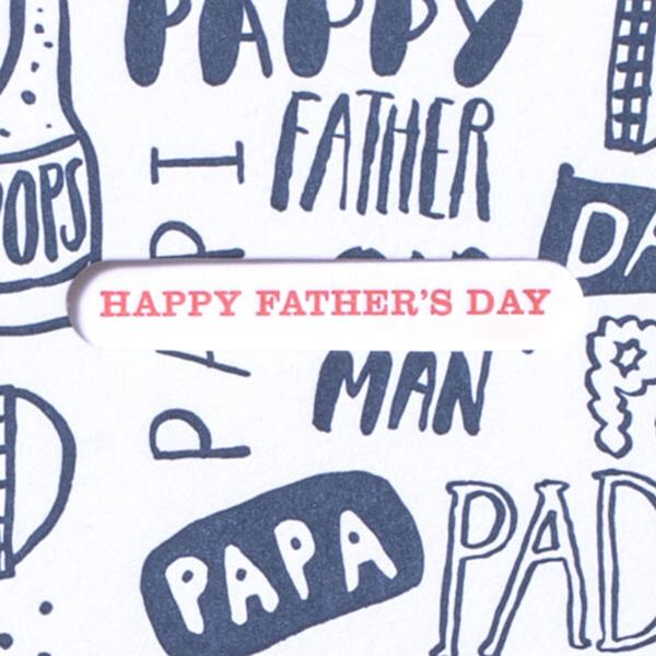 Padre, Daddy, Pappy, Word Repeat Card