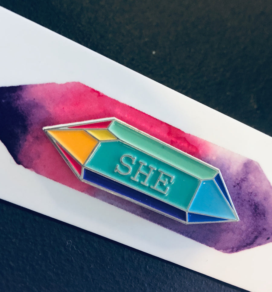 She Pronoun Enamel Pin