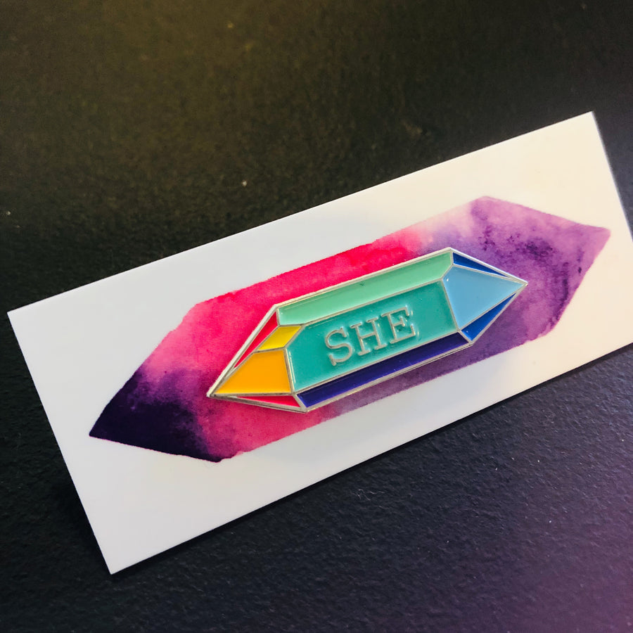 She Pronoun Enamel Pin