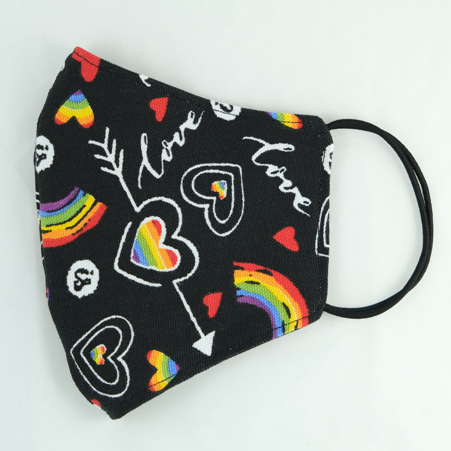 Kids Rainbow Love Face Mask